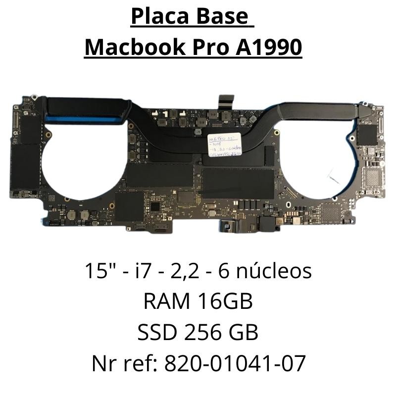 Placa Base MacBook Pro 15" i7 2,2 16 RAM, SSD 256GB / 2018